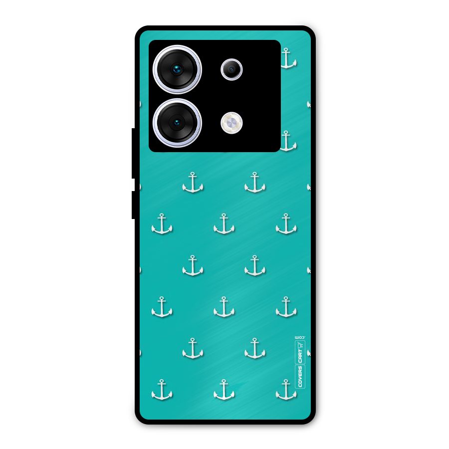 Light Blue Anchor Metal Back Case for Infinix Zero 30 5G