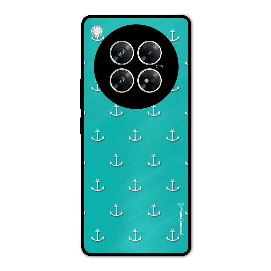 Light Blue Anchor Metal Back Case for Infinix Zero 40 5G