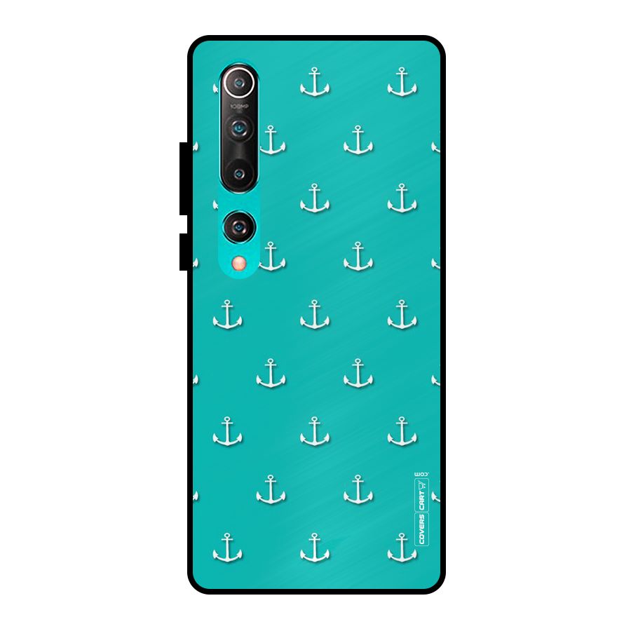 Light Blue Anchor Metal Back Case for Mi 10