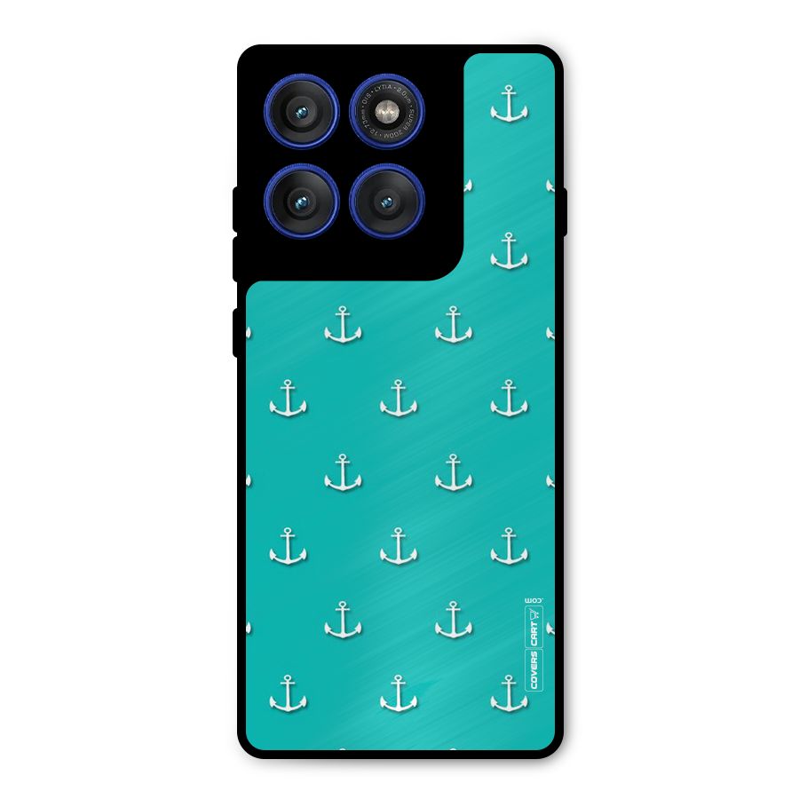Light Blue Anchor Metal Back Case for Motorola Edge 60 Pro