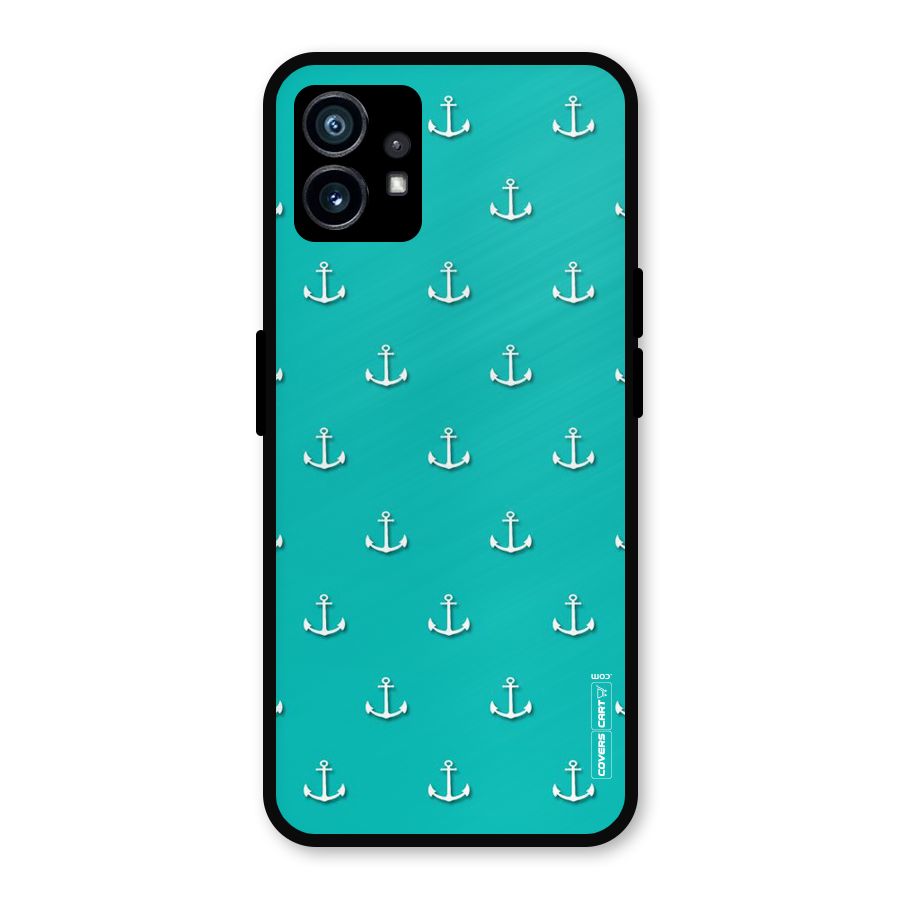 Light Blue Anchor Metal Back Case for Nothing Phone 1