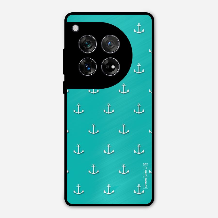 Light Blue Anchor Metal Back Case for OnePlus 12