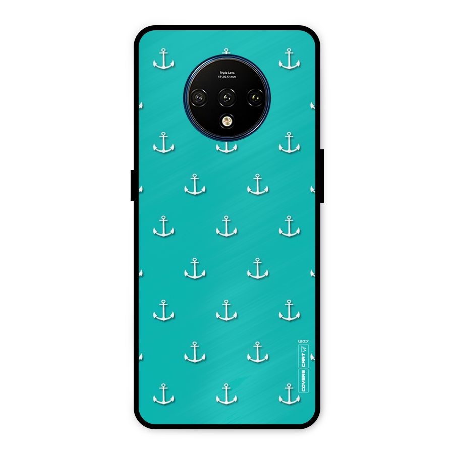 Light Blue Anchor Metal Back Case for OnePlus 7T
