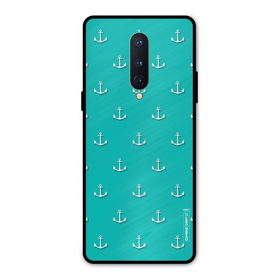 Light Blue Anchor Metal Back Case for OnePlus 8
