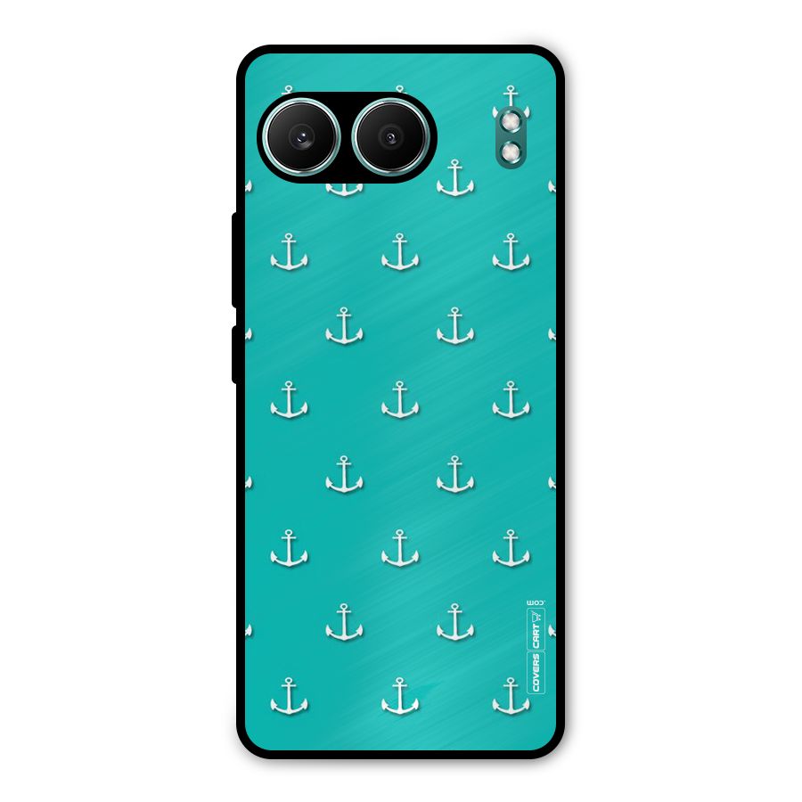 Light Blue Anchor Metal Back Case for OnePlus Nord 4