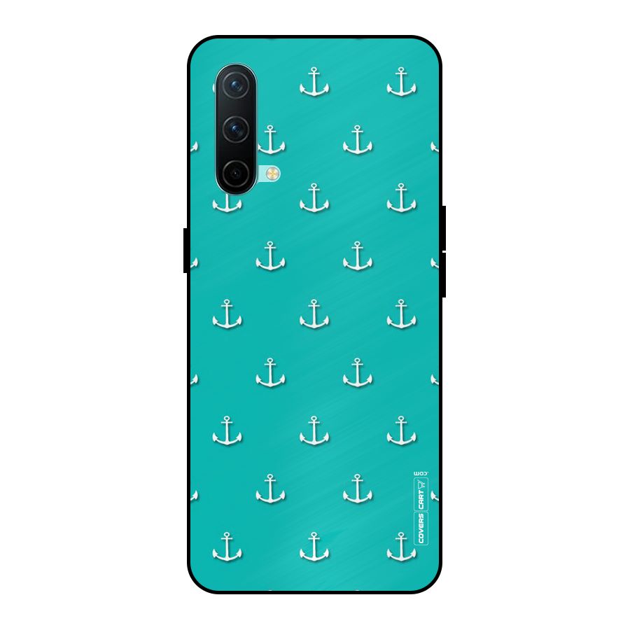 Light Blue Anchor Metal Back Case for OnePlus Nord CE 5G