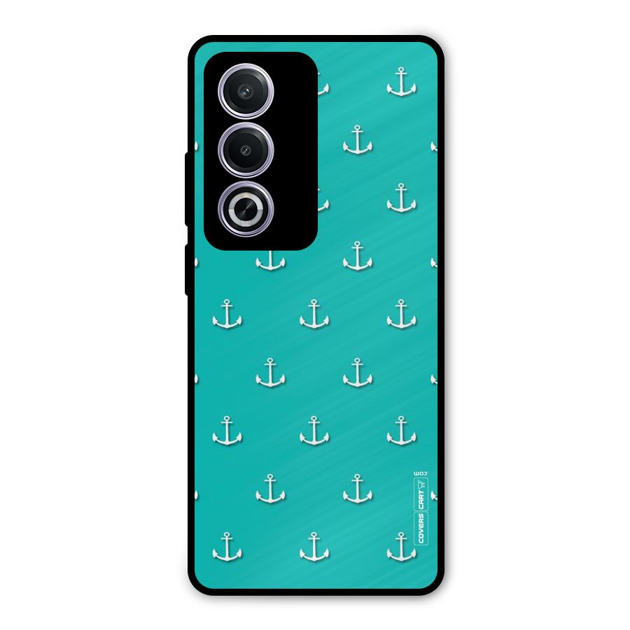 Light Blue Anchor Metal Back Case for Oppo A3 Pro