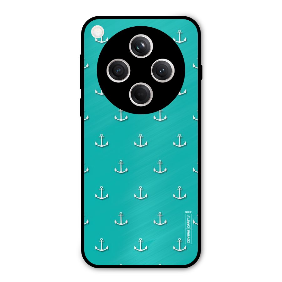 Light Blue Anchor Metal Back Case for Oppo Find X8