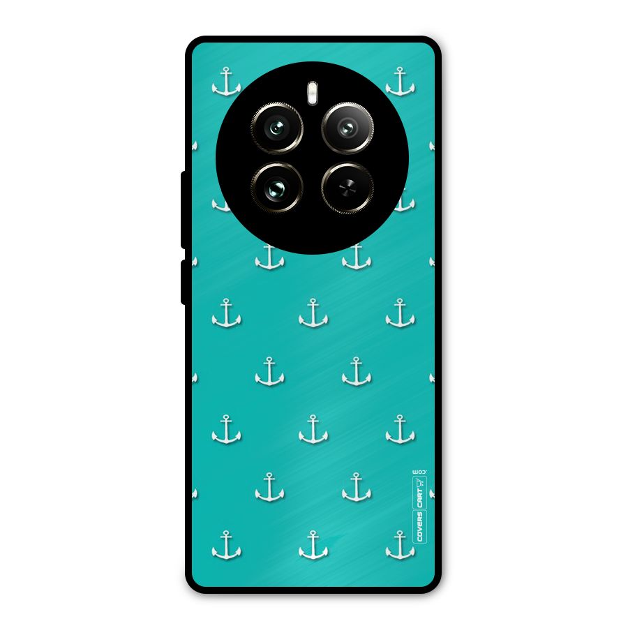 Light Blue Anchor Metal Back Case for Realme 12 Pro