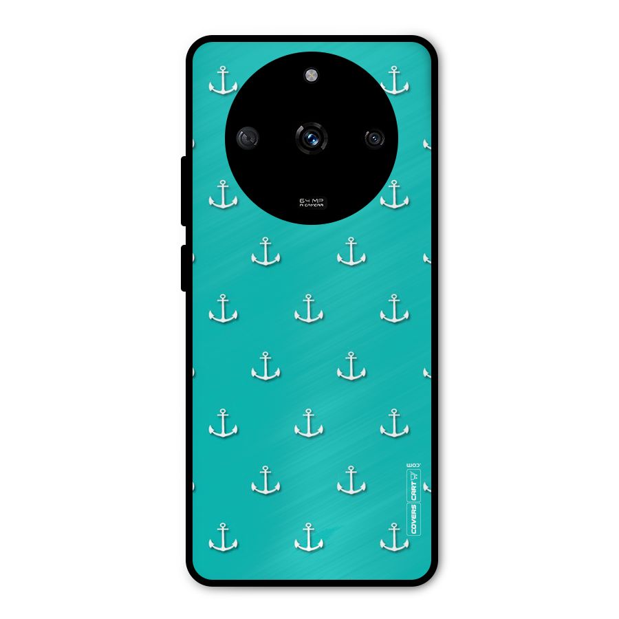Light Blue Anchor Metal Back Case for Realme Narzo 60 5G