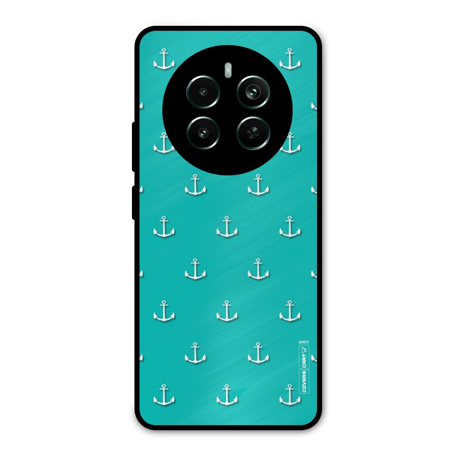Light Blue Anchor Metal Back Case for Realme Narzo 70 Pro