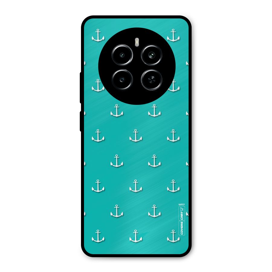 Light Blue Anchor Metal Back Case for Realme P1