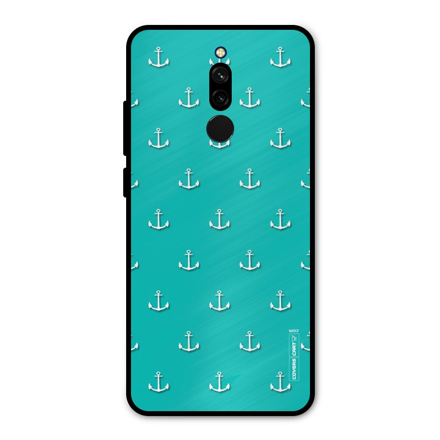 Light Blue Anchor Metal Back Case for Redmi 8