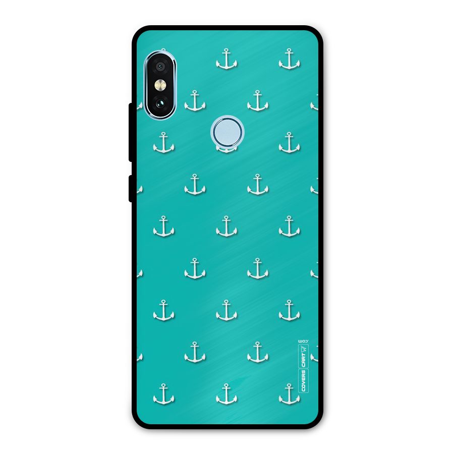Light Blue Anchor Metal Back Case for Redmi Note 5 Pro