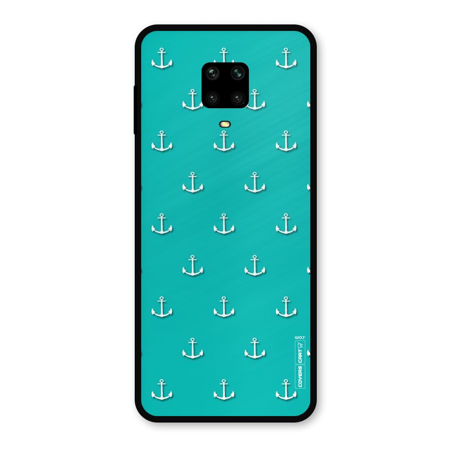 Light Blue Anchor Metal Back Case for Redmi Note 9 Pro Max