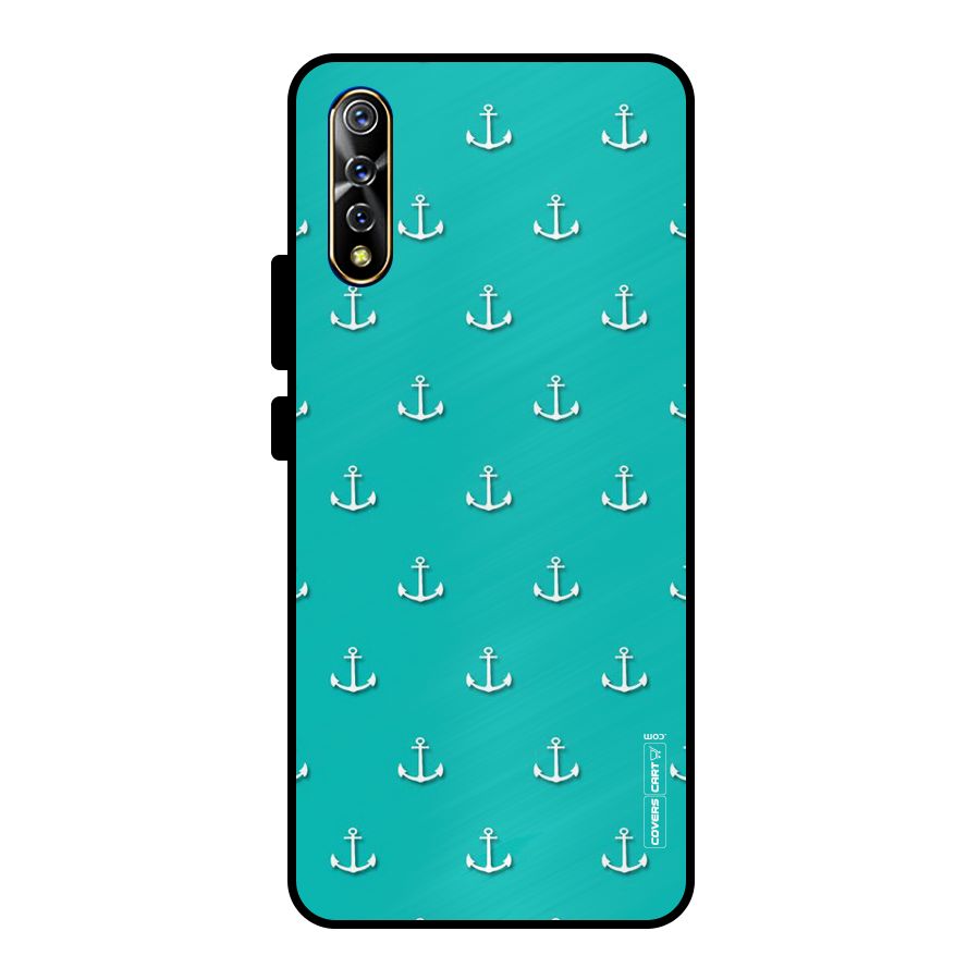 Light Blue Anchor Metal Back Case for Vivo S1