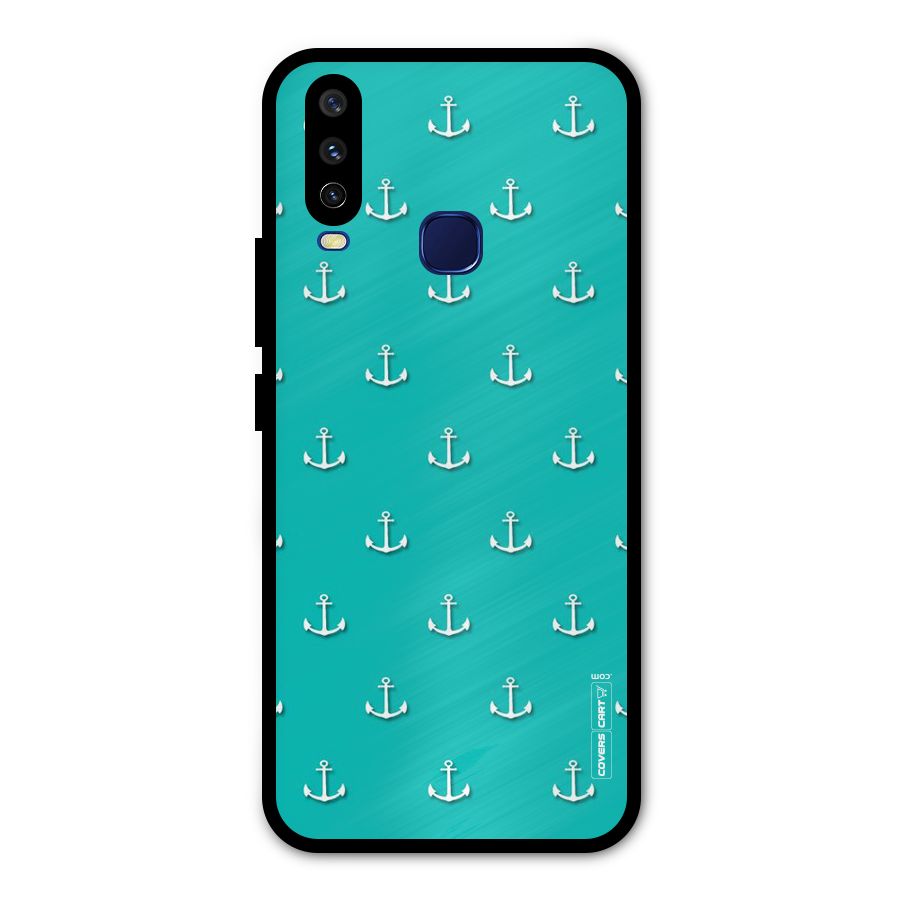 Light Blue Anchor Metal Back Case for Vivo Y15