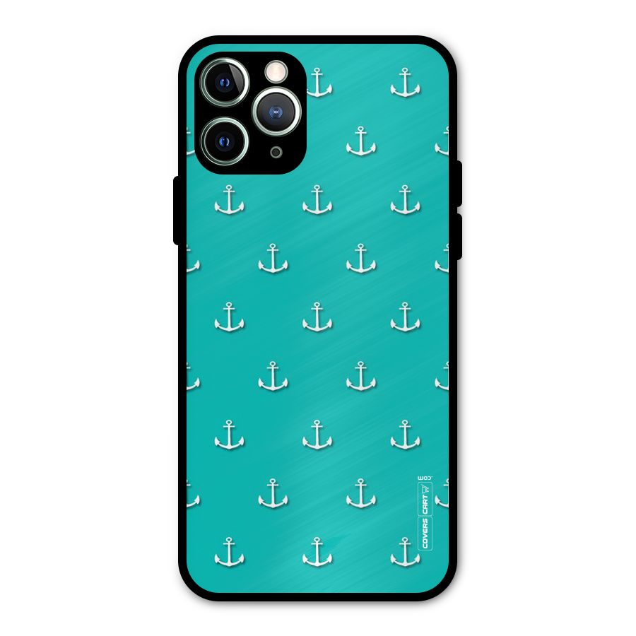 Light Blue Anchor Metal Back Case for iPhone 11 Pro Max