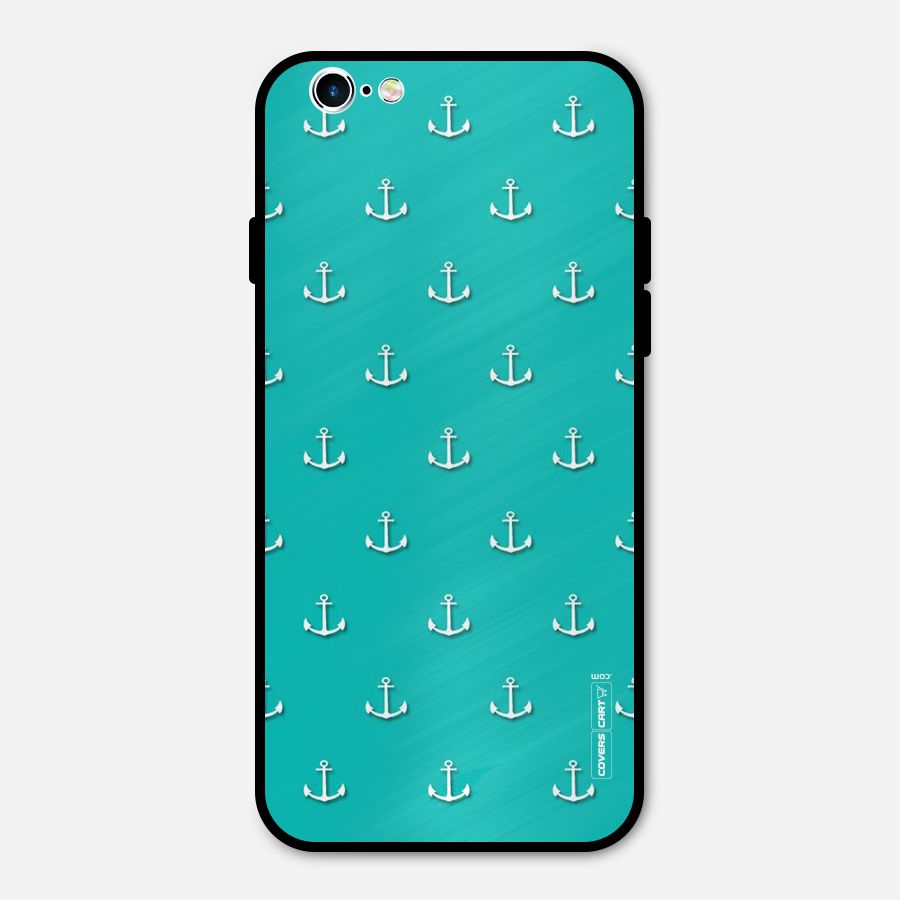 Light Blue Anchor Metal Back Case for iPhone 6 6s
