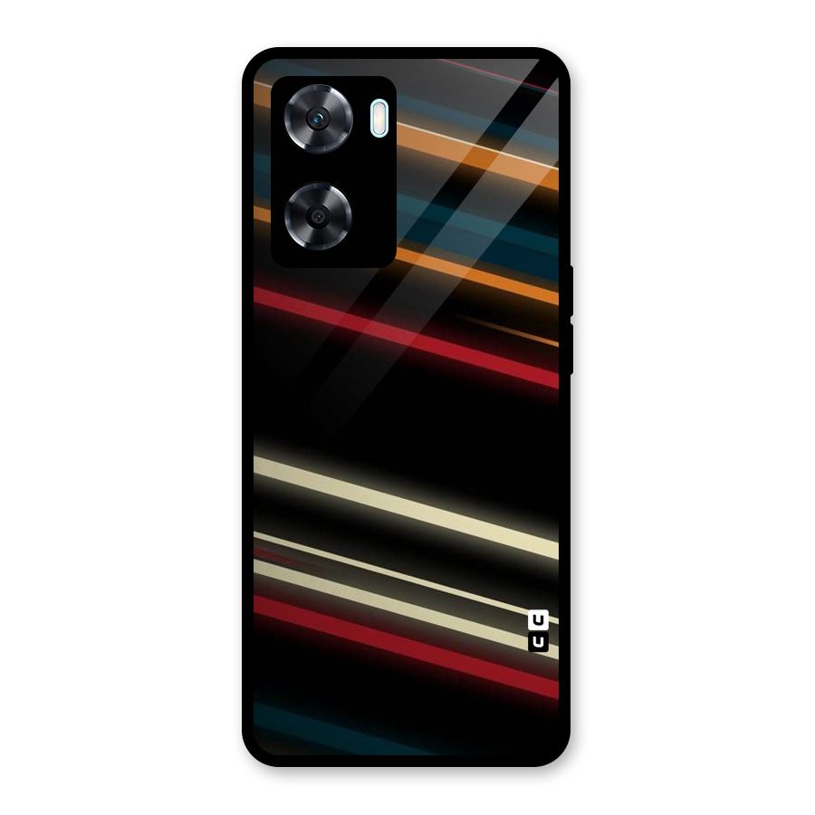 Light Diagonal Stripes Glass Back Case for Oppo A77s