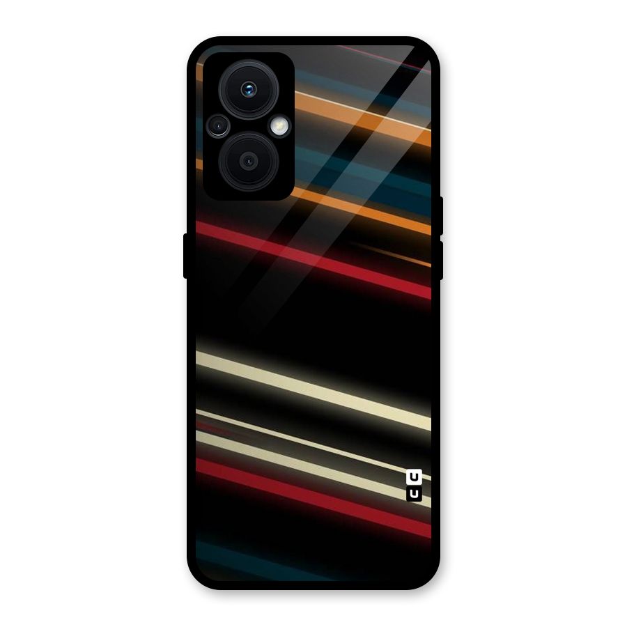 Light Diagonal Stripes Glass Back Case for Oppo F21s Pro 5G