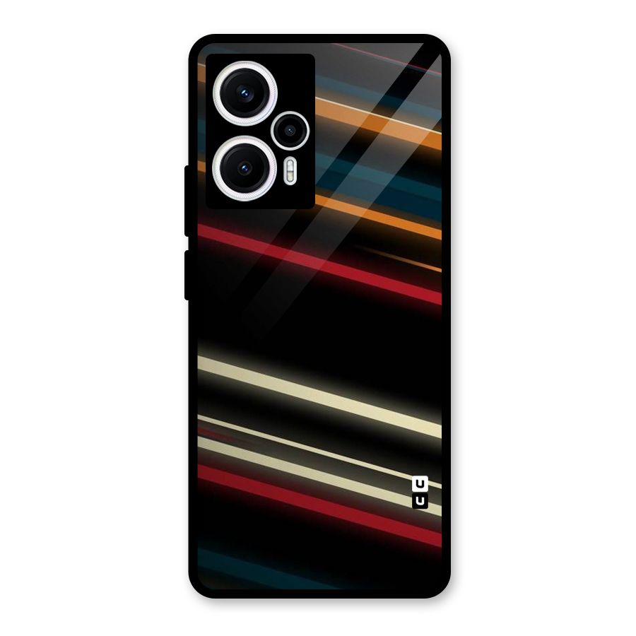 Light Diagonal Stripes Glass Back Case for Poco F5