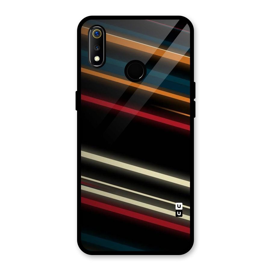 Light Diagonal Stripes Glass Back Case for Realme 3
