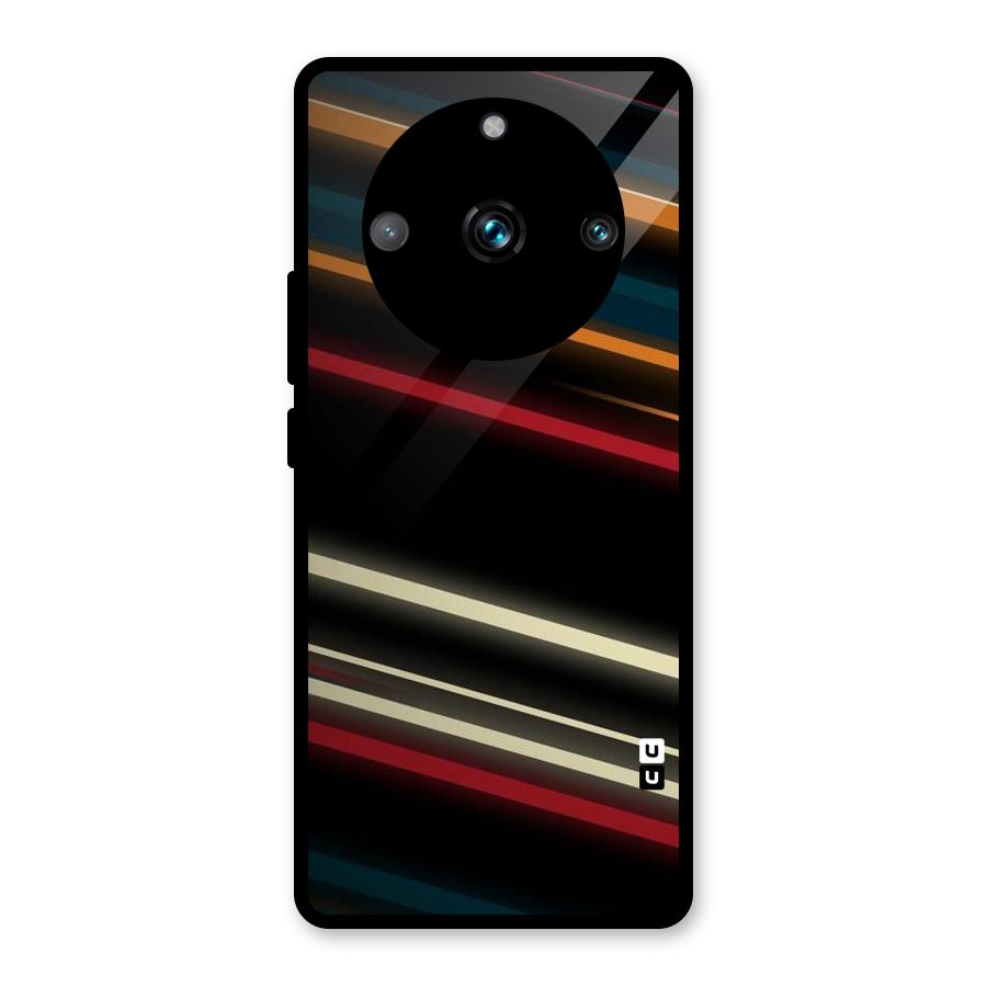 Light Diagonal Stripes Glass Back Case for Realme Narzo 60 Pro