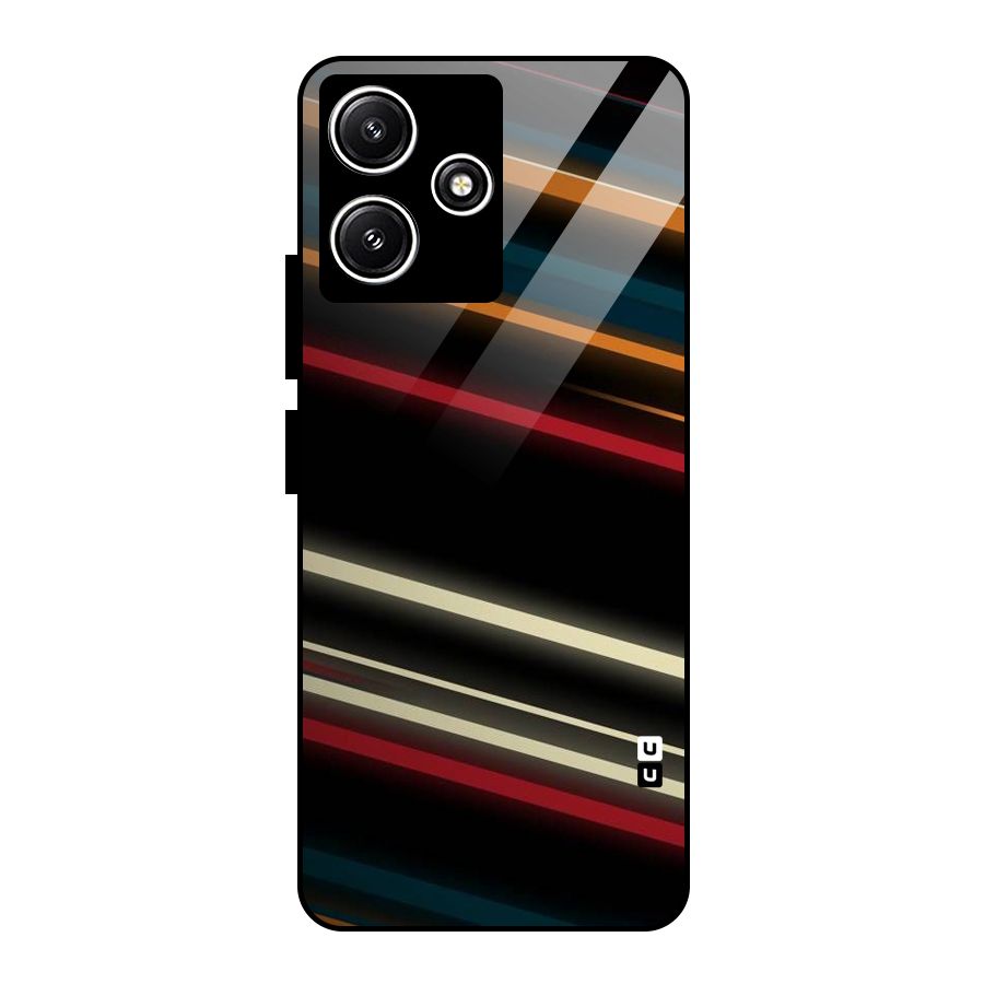Light Diagonal Stripes Glass Back Case for Redmi 12 5G
