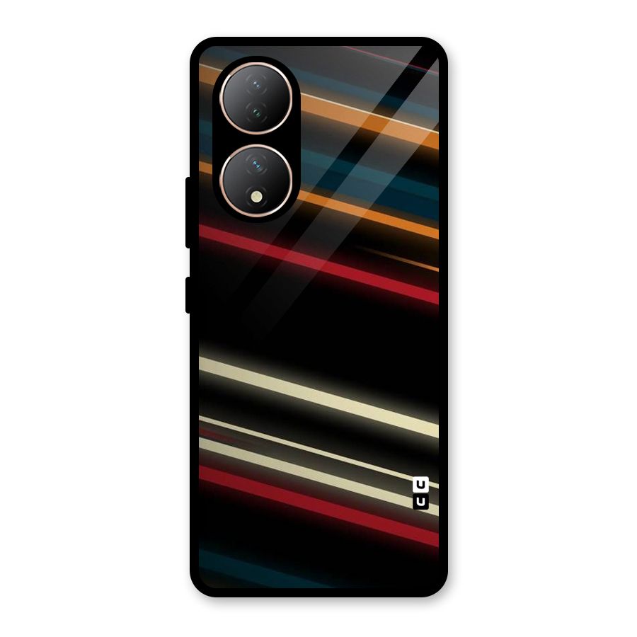 Light Diagonal Stripes Glass Back Case for Vivo Y100