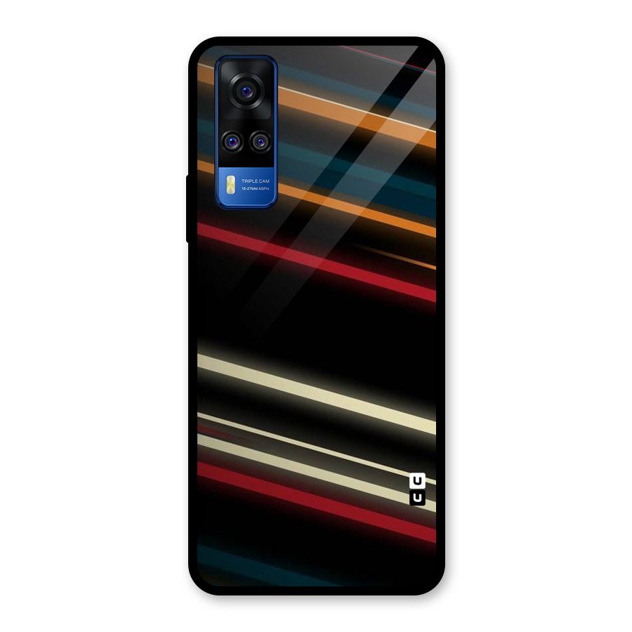 Light Diagonal Stripes Glass Back Case for Vivo Y31