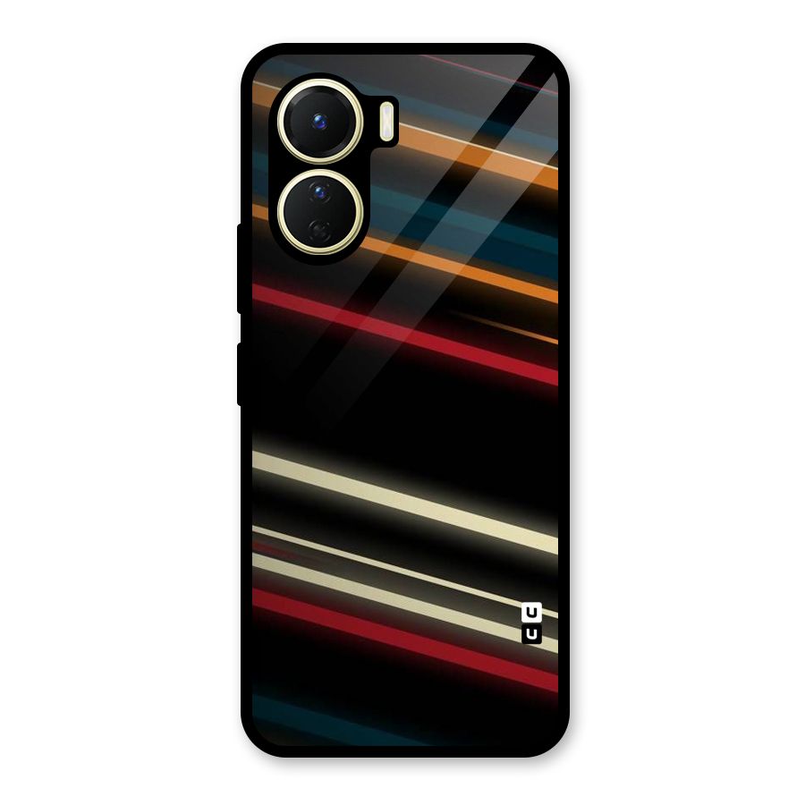 Light Diagonal Stripes Glass Back Case for Vivo Y56