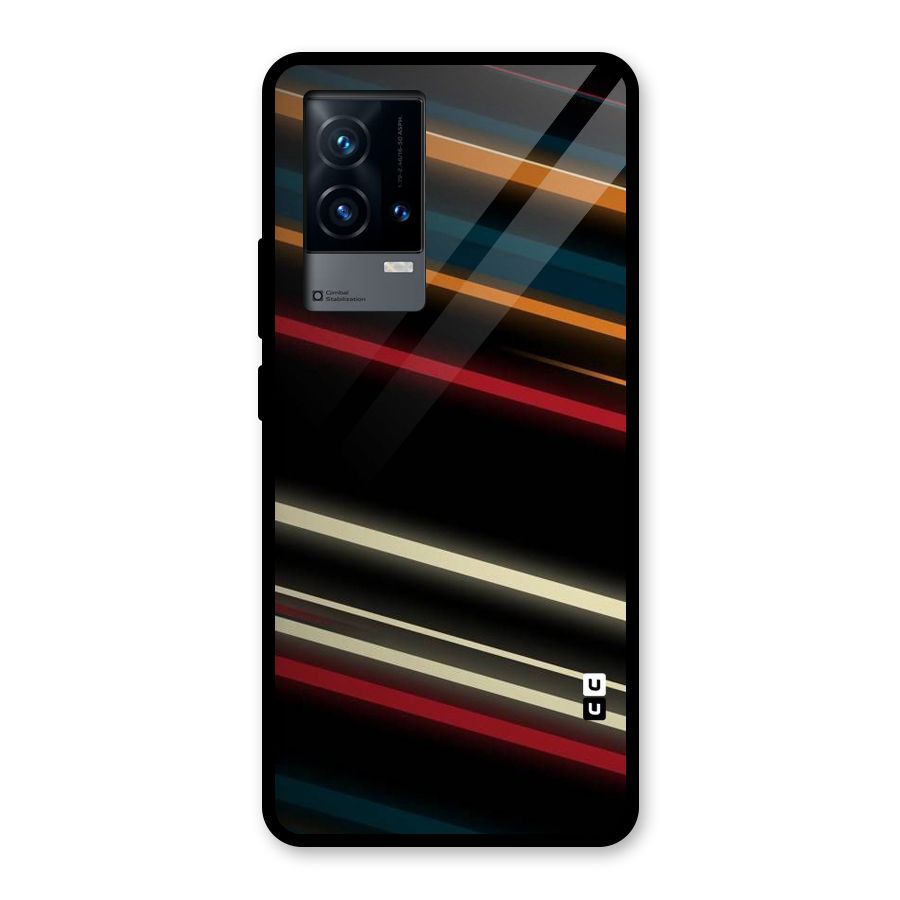 Light Diagonal Stripes Glass Back Case for iQOO 9 5G
