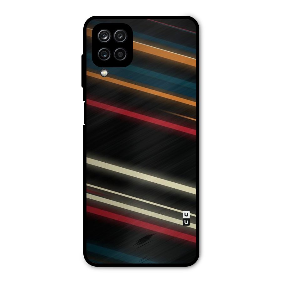 Light Diagonal Stripes Metal Back Case for Galaxy A12
