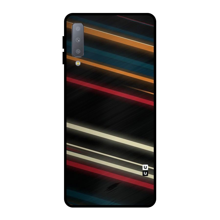 Light Diagonal Stripes Metal Back Case for Galaxy A7 (2018)