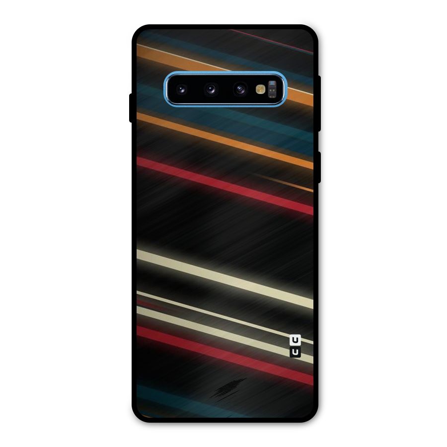 Light Diagonal Stripes Metal Back Case for Galaxy S10