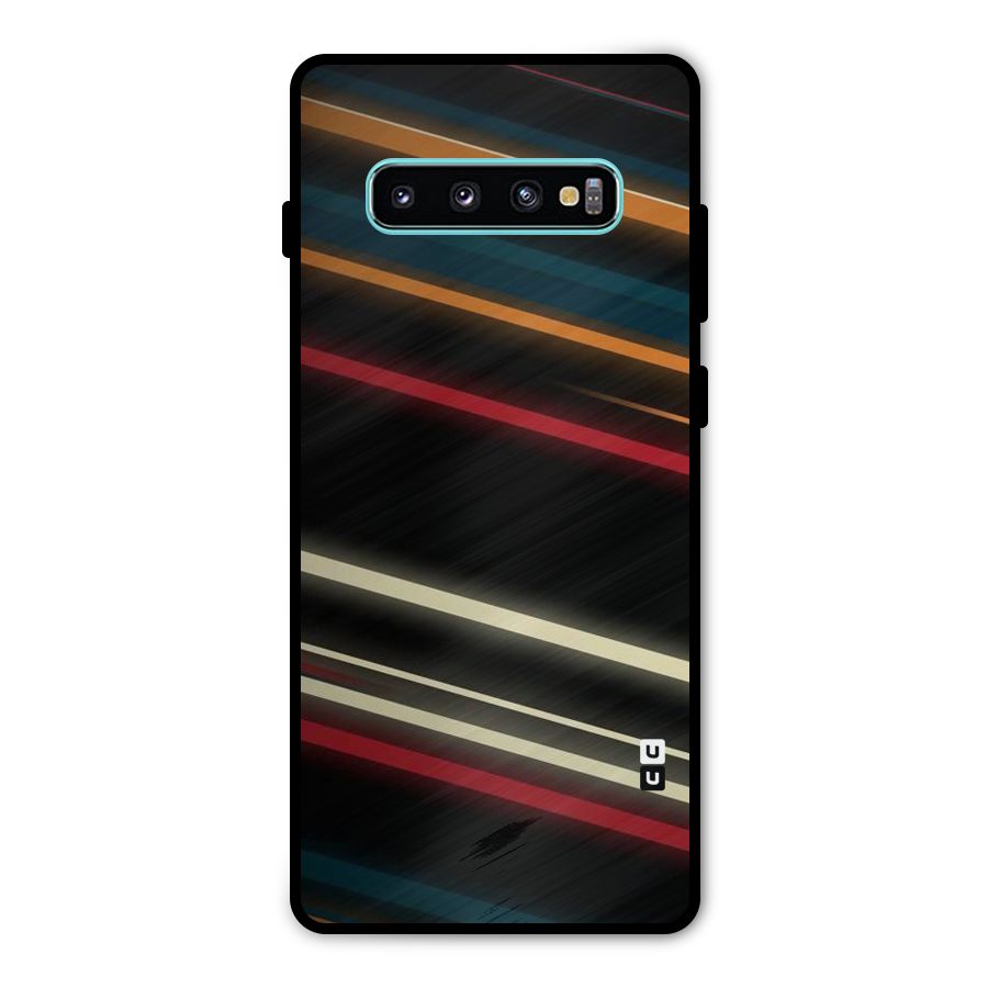 Light Diagonal Stripes Metal Back Case for Galaxy S10 Plus
