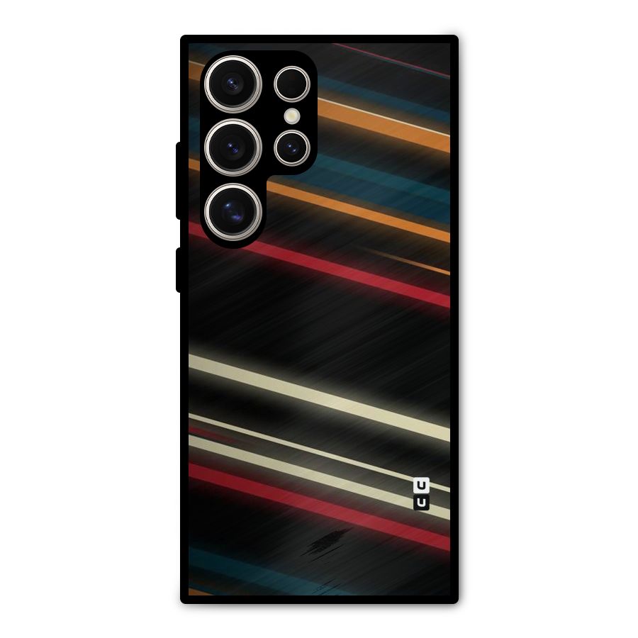 Light Diagonal Stripes Metal Back Case for Galaxy S24 Ultra