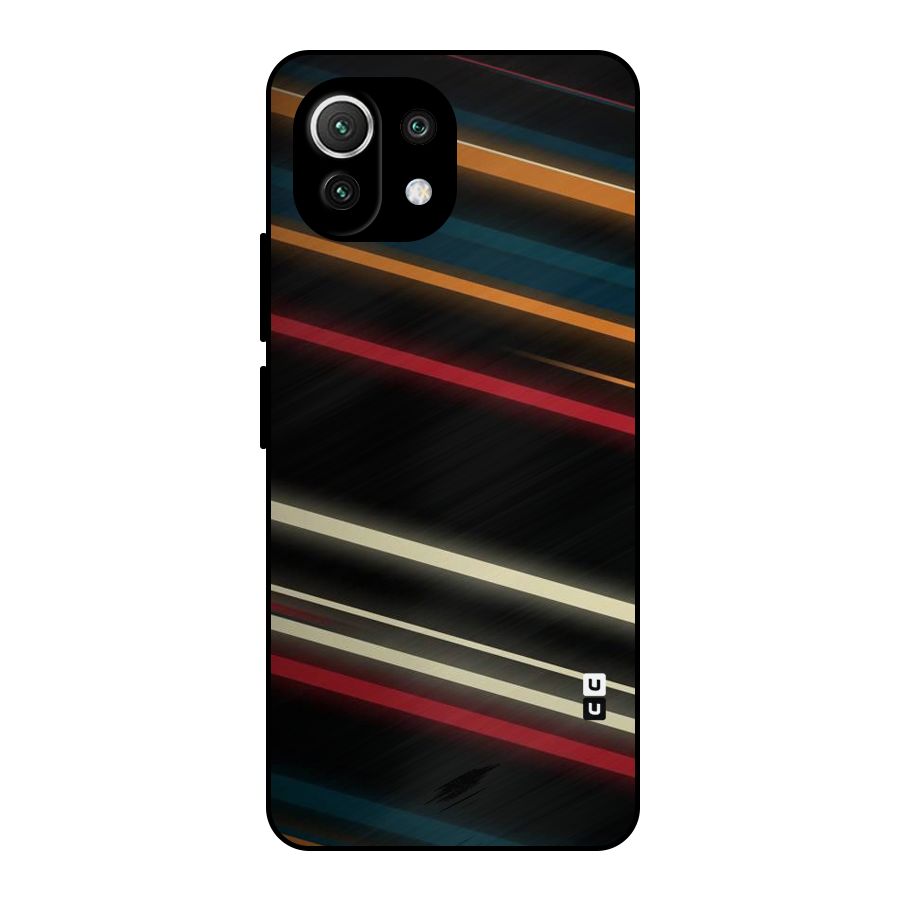 Light Diagonal Stripes Metal Back Case for Mi 11 Lite