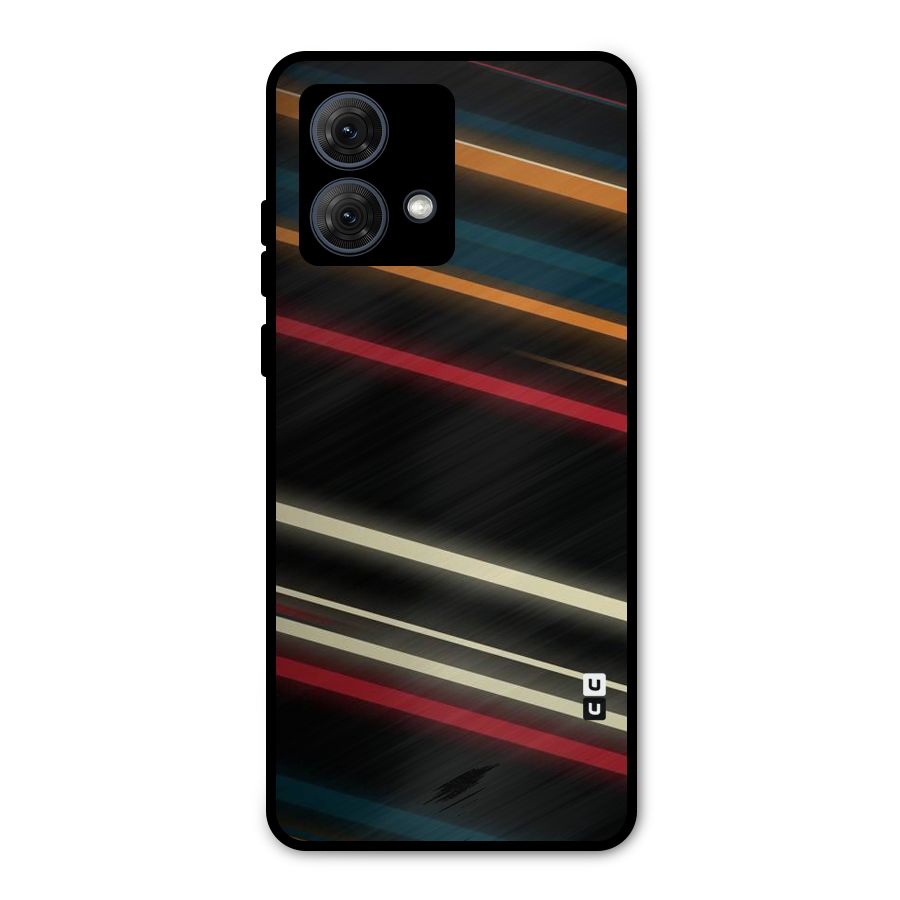 Light Diagonal Stripes Metal Back Case for Moto G84
