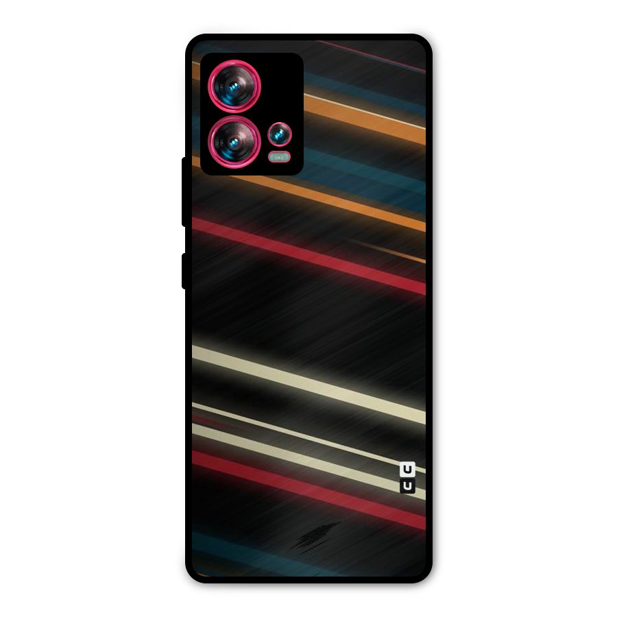 Light Diagonal Stripes Metal Back Case for Motorola Edge 30 Fusion