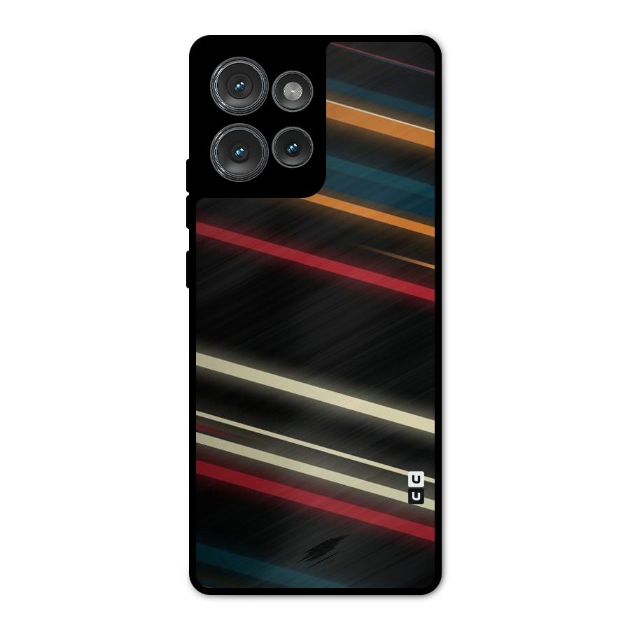 Light Diagonal Stripes Metal Back Case for Motorola Edge 50