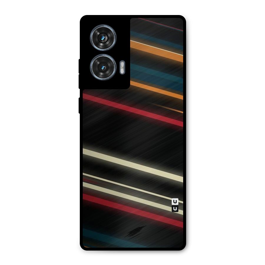 Light Diagonal Stripes Metal Back Case for Motorola Edge 50 Fusion