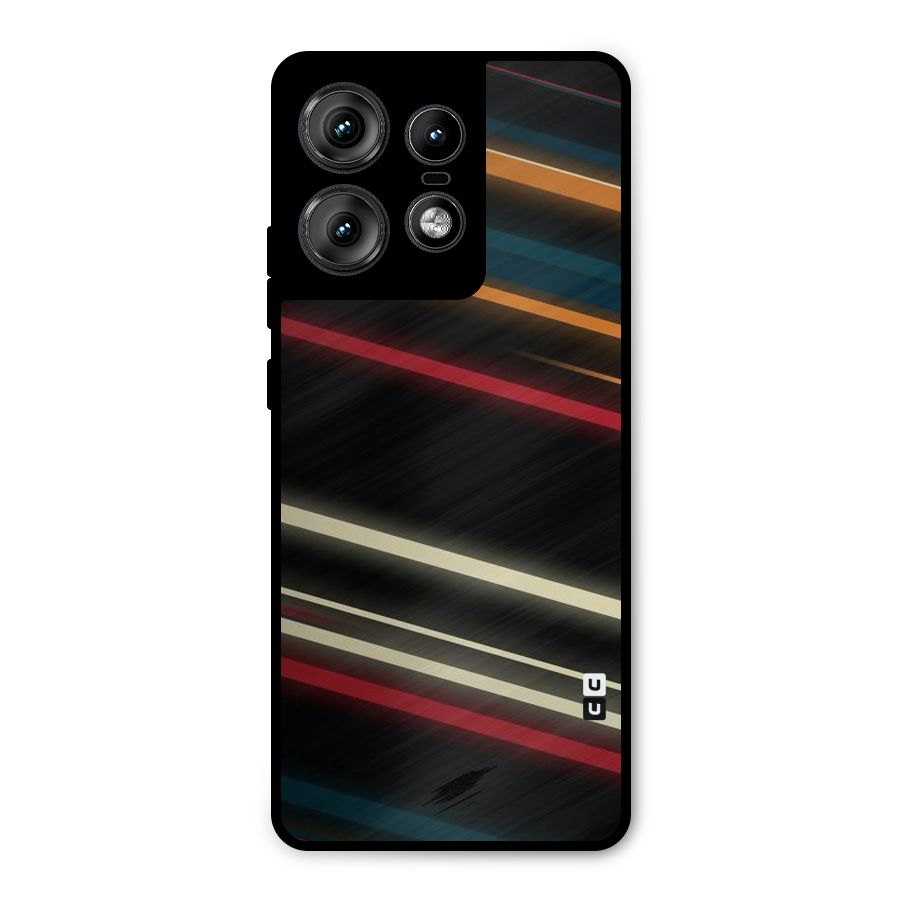 Light Diagonal Stripes Metal Back Case for Motorola Edge 50 Pro