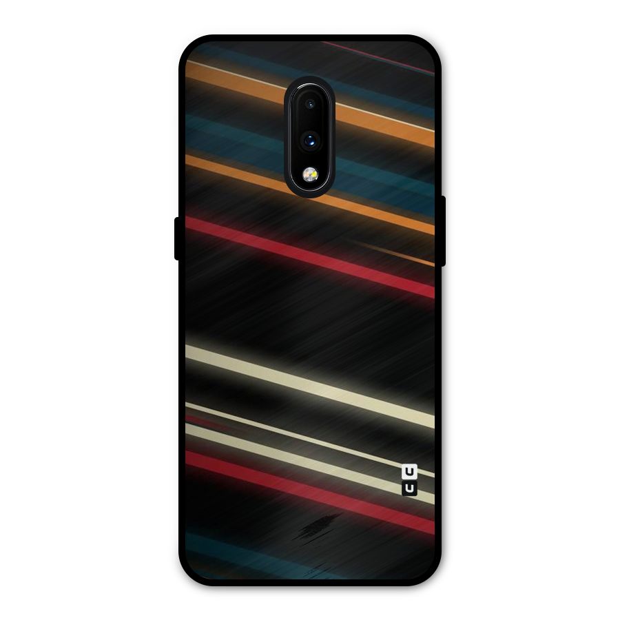 Light Diagonal Stripes Metal Back Case for OnePlus 7
