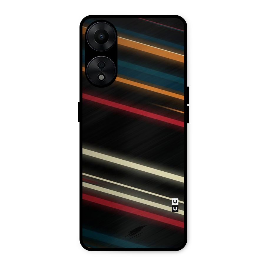 Light Diagonal Stripes Metal Back Case for Oppo A78 5G