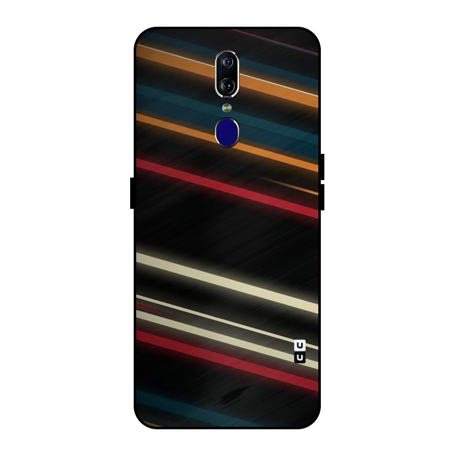 Light Diagonal Stripes Metal Back Case for Oppo F11
