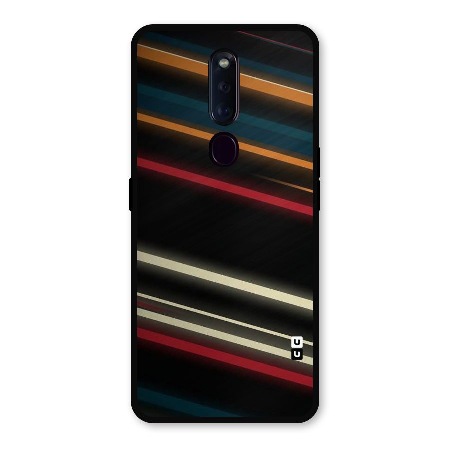 Light Diagonal Stripes Metal Back Case for Oppo F11 Pro