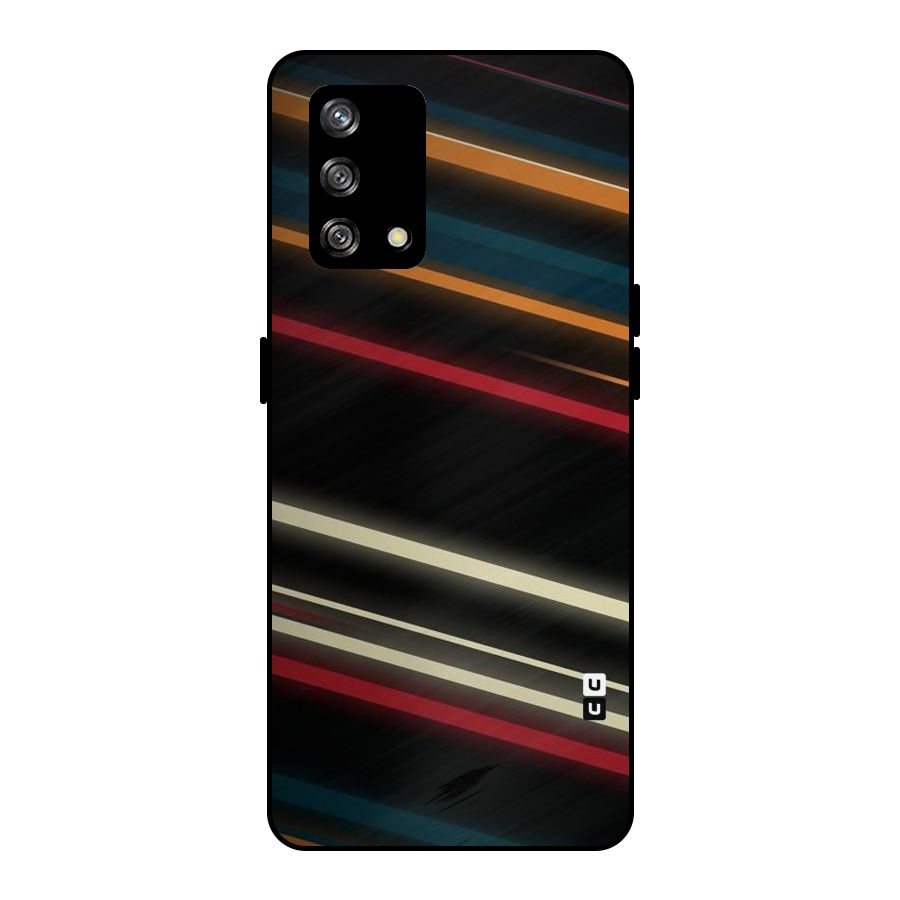 Light Diagonal Stripes Metal Back Case for Oppo F19