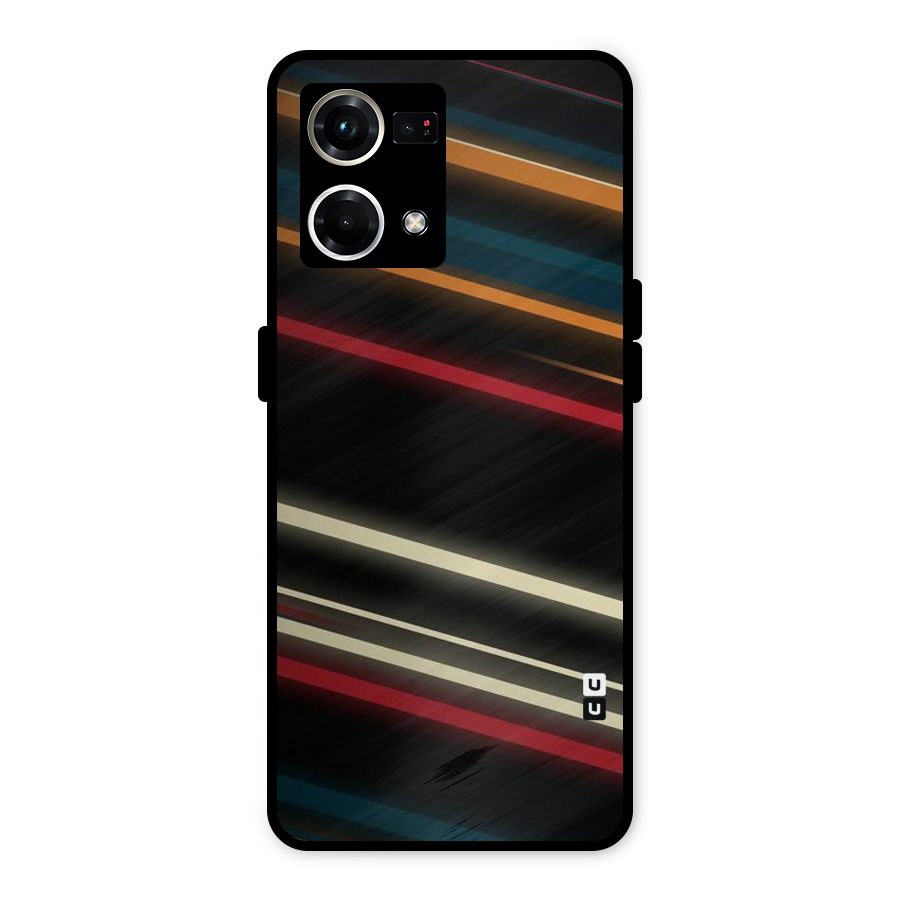 Light Diagonal Stripes Metal Back Case for Oppo F21 Pro 4G